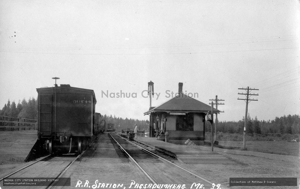 Postcard: Railroad Station, Passapumkeag, Maine